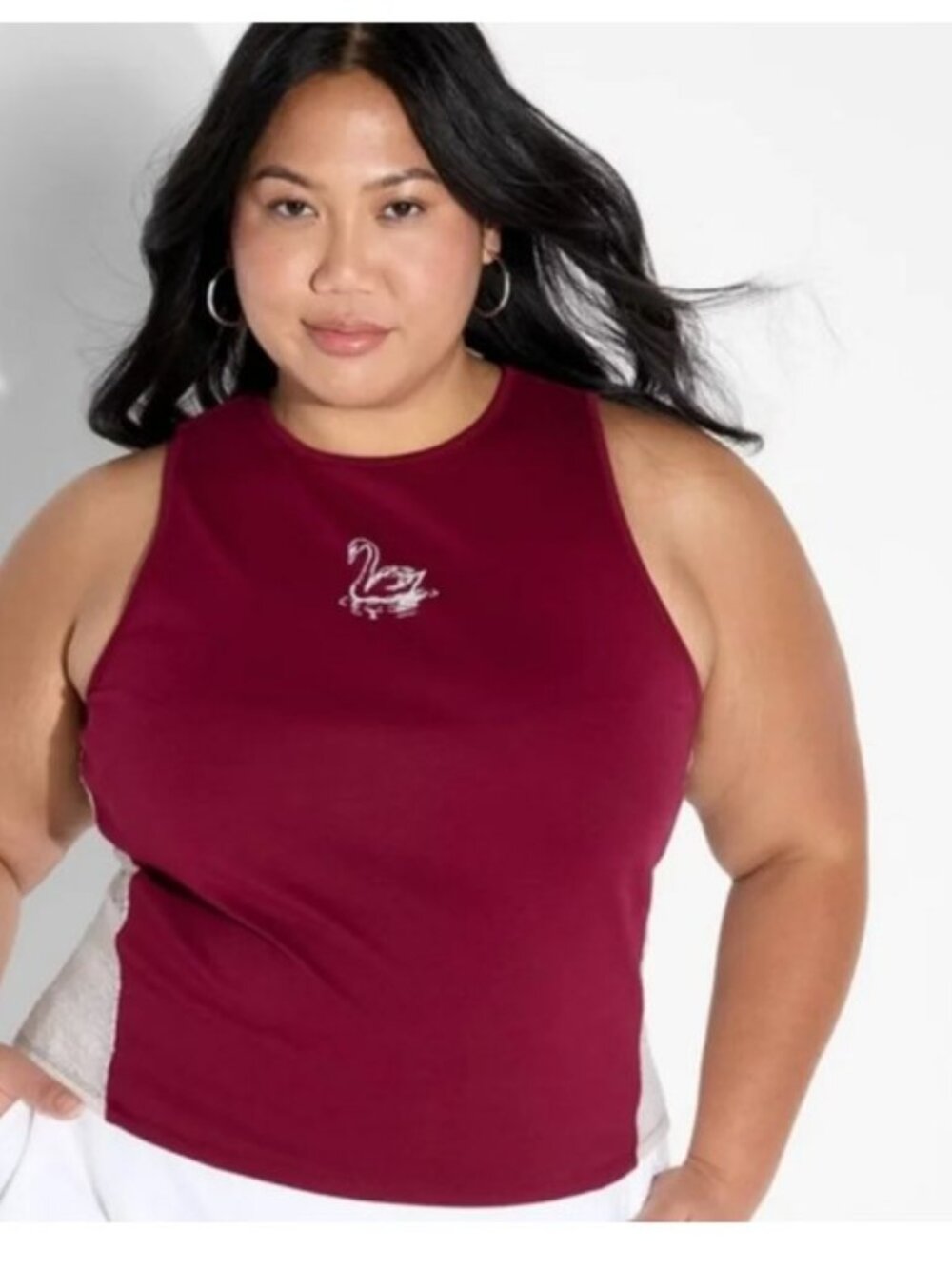 🆕 Wild Fable Lace Sheer Side Women's Burgundy Graphic Tank Top Var Sizes | NWT